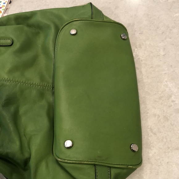 Spring Green Talbots Leather Bucket Handbag Purse - Picture 8 of 8